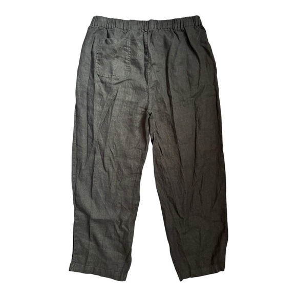 Quince 100% European Linen Pants Women’s Size L Black Relaxed - Picture 3 of 10